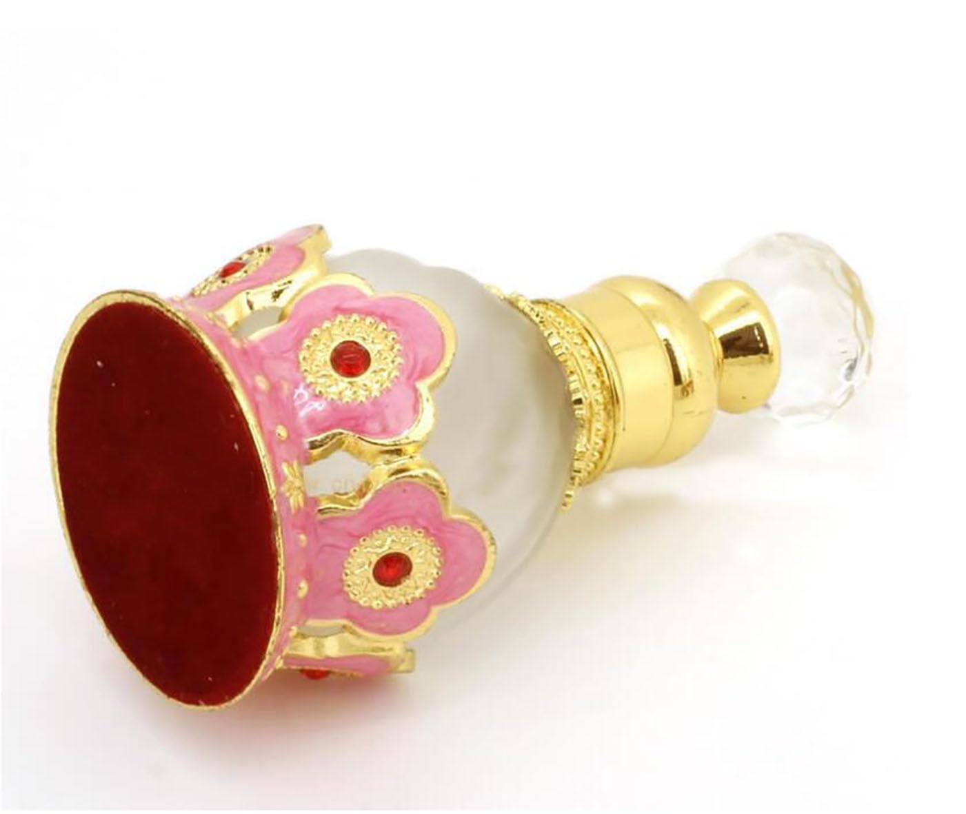 Suoirblss 0.5oz Retro Metal and Glass Perfume Bottle Refillable Empty Aromatherapy Essential Oil Bottle