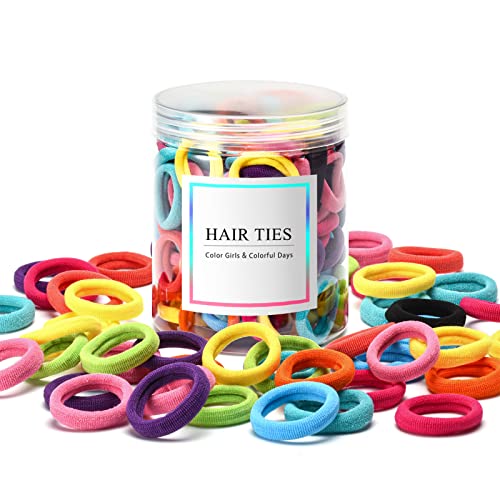 100 Pcs Baby Hair Ties, Seamless Cotton Toddler Hair Ties for Girls and Kids, Multicolor Small Soft No Damage Hair Elastics Ponytail Holders(10Colors) Beauty and Personal Care Omszte Default Title