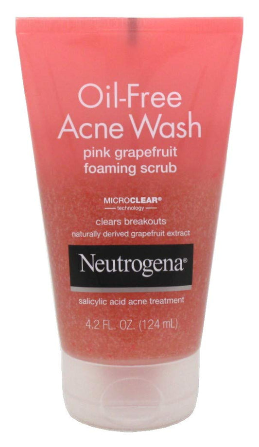 Neutrogena Acne Wash Pink Grapefruit Foaming Scrub 4.2 Ounce (124ml) (Pack of 2)