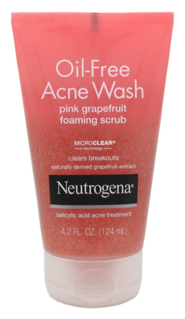 Neutrogena Acne Wash Pink Grapefruit Foaming Scrub 4.2 Ounce (124ml) (Pack of 6)
