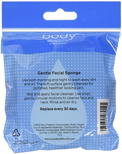 Body Benefits-Gentle Exfoliating Facial Scrub Sponge-0.02 Pound (Pack of 6); For Improved Facial Cleansing Circulation and Healthier Look(Packaging