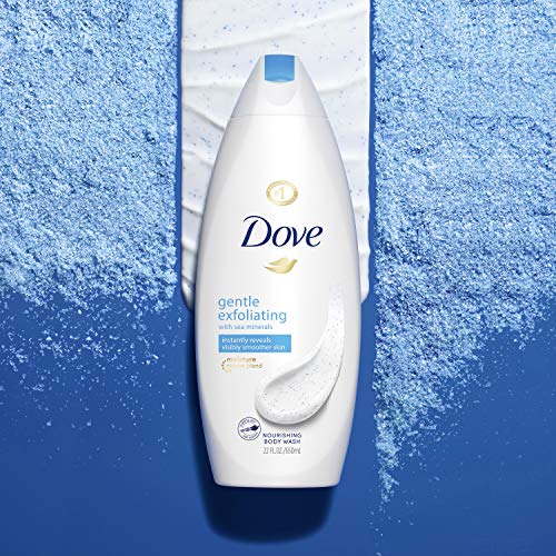 Dove Body Wash 100% Gentle Cleanser, Sulfate Free Gentle Exfoliating With Sea Minerals Bodywash for Softer, Smoother Skin After Just One Shower 22 oz