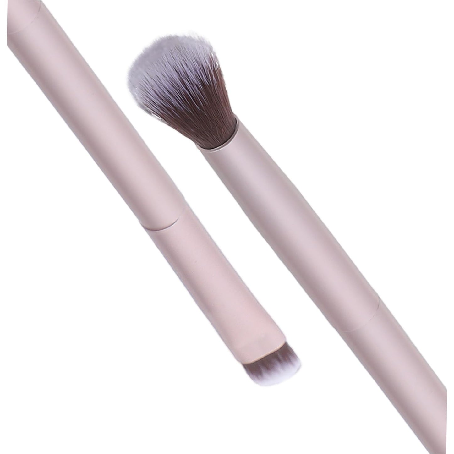 Double Ended Eyebrow Eyeshadow Brush Foundation Makeup Cosmetic Tool (Shallow Matted Gold)