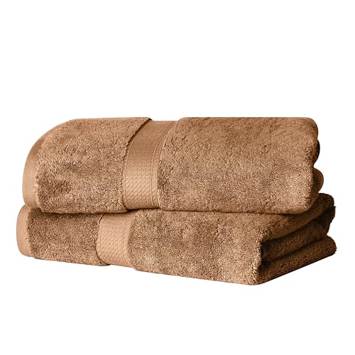 Superior Egyptian Cotton Pile Bath Towel Set of 2, Ultra Soft Luxury Towels, Thick Plush Essentials, Absorbent Heavyweight, Guest Bath, Hotel, Spa…