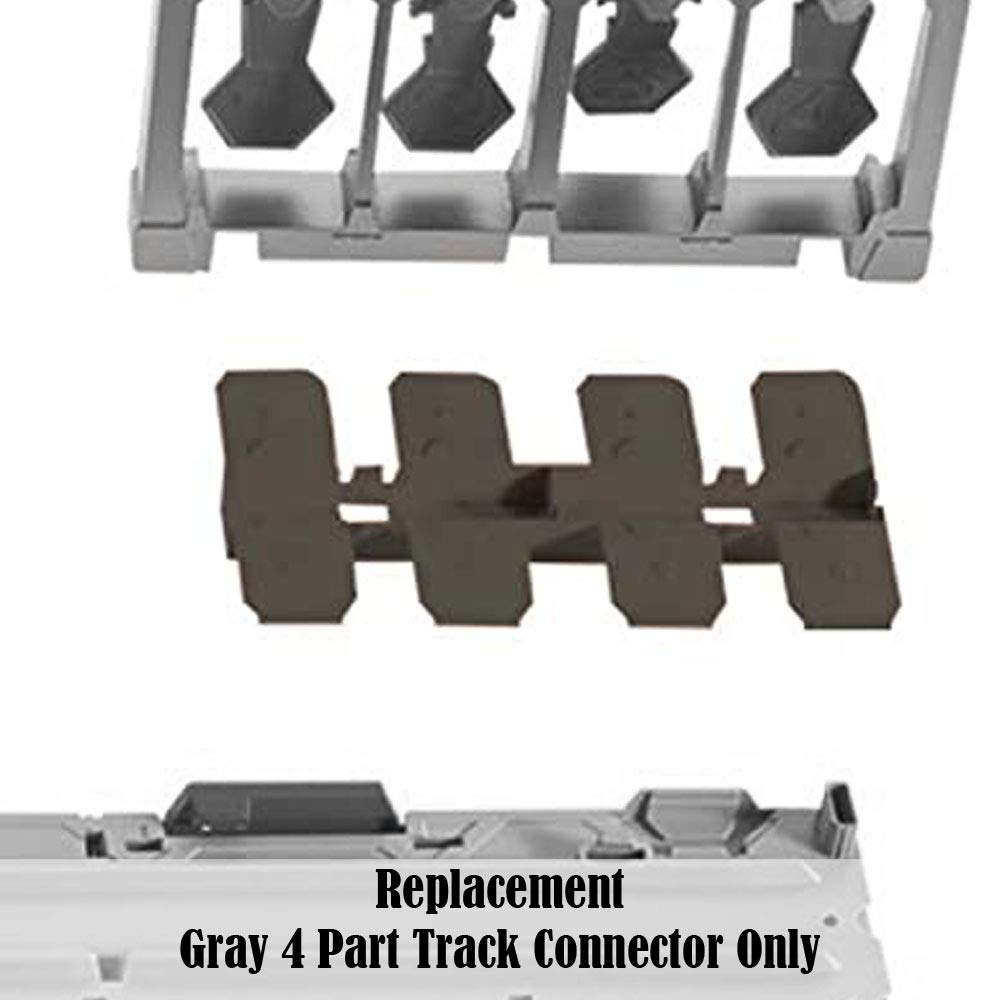 Hot Wheels Replacement Gray 4 Part Track Connector for FTH77 - HO Scale 1:64 Track Builder System Race Crate