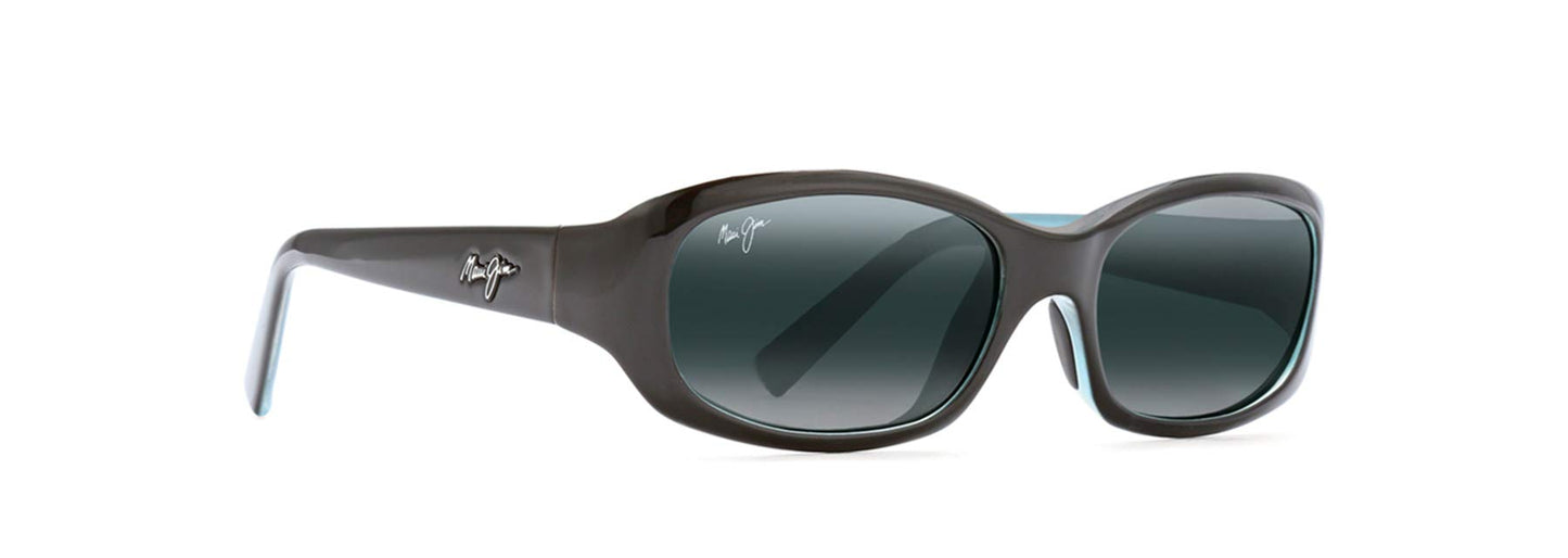 Maui Jim Women's Punchbowl Polarized Rectangular Sunglasses, Black with Blue/Neutral Grey, Small