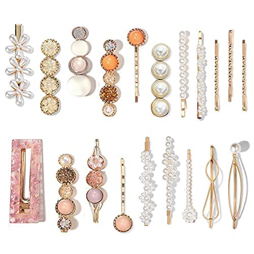 Mehayi 20 PCS Pearls Hair Clips Fashion Korean Style Acrylic ResinHairpins / Barrettes for Women and Ladies Girls Headwear Styling Tools Hair