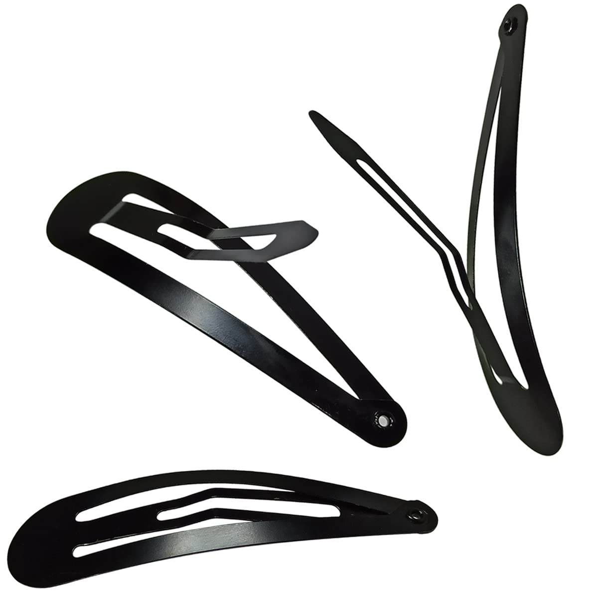 30 Pcs Snap Hair Clips, 3.1 Inch Big Size Barrettes Women No Slip Metal Snap Hair Clips Large Hair Pins(Black)