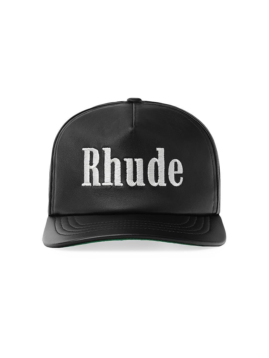 Rhude, Logo Leather Hat, Black