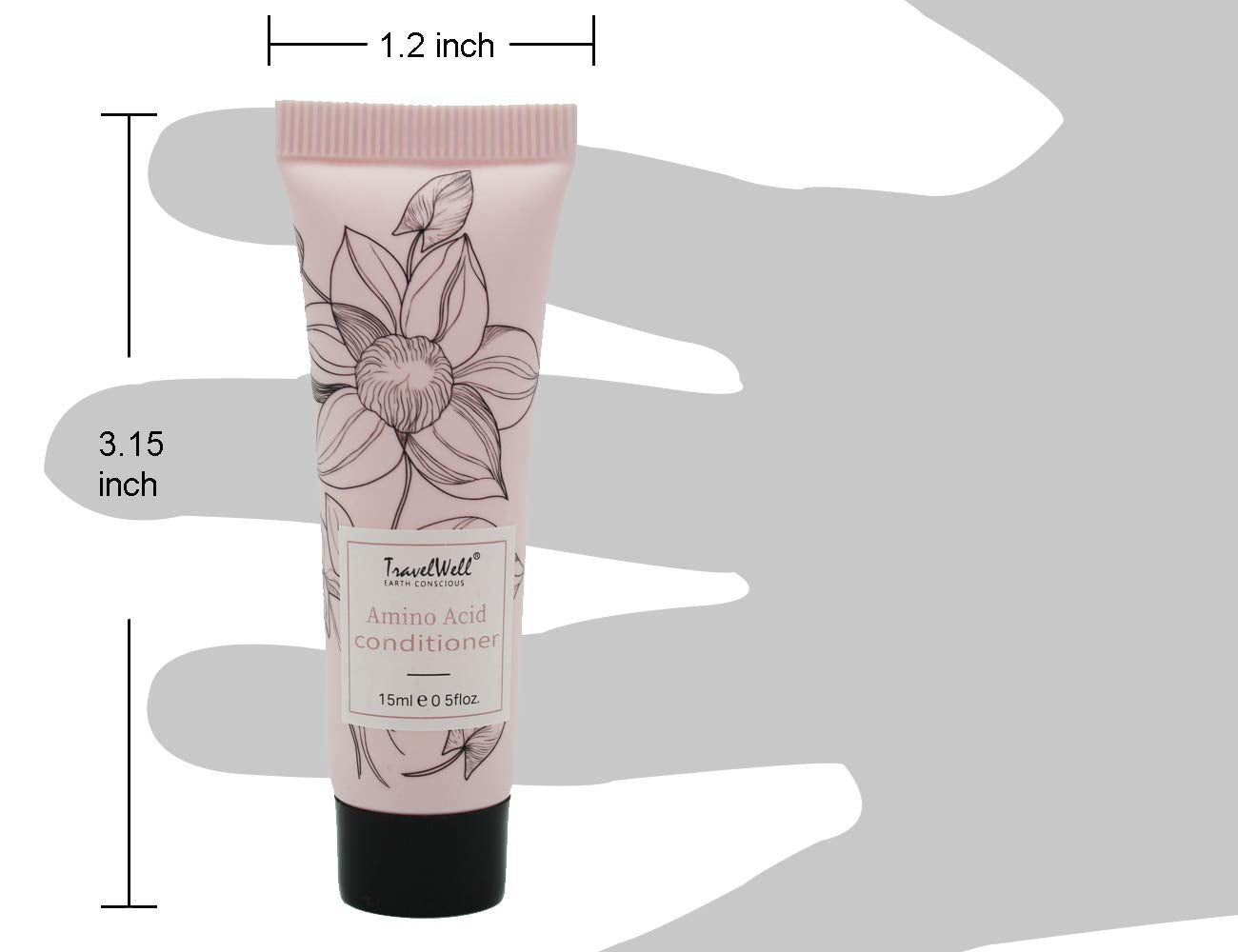 Travelwell Conditioner, Flower Series Hotel Travel Size Guest 0.5 Fl Oz/15ml, 200 Tubes per Box | Travel Size Toiletries | Cruelty-Free Bulk Set