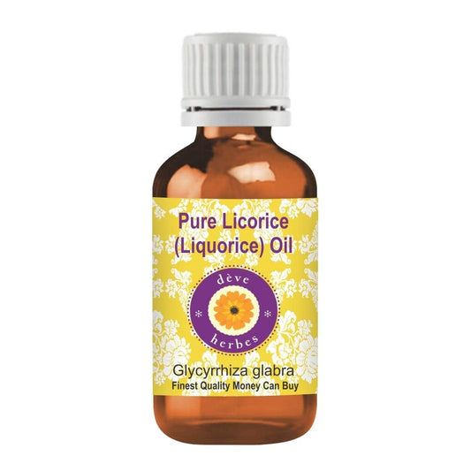 Deve Herbes Liquorice Oil (Glycyrrhiza glabra) | Infused | Pure | Non-Sticky | Lighweight | For Facial Care | Men & Women | 30ml (1 oz)