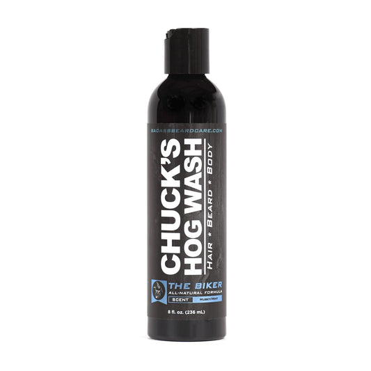 Chuck's Hog Wash - All Natural Beard and Body Wash - The Biker Scent, 8oz - Leaves Your Beard Softer than its Ever Been and is Suitable for Daily Use Beauty & Personal Care Badass Beard Care