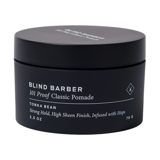 Blind Barber 101 Proof Classic Hair Pomade for Men - Water Based Pomade with Hops & Tonka Bean - Strong Hold & High Shine Finish - Paraben