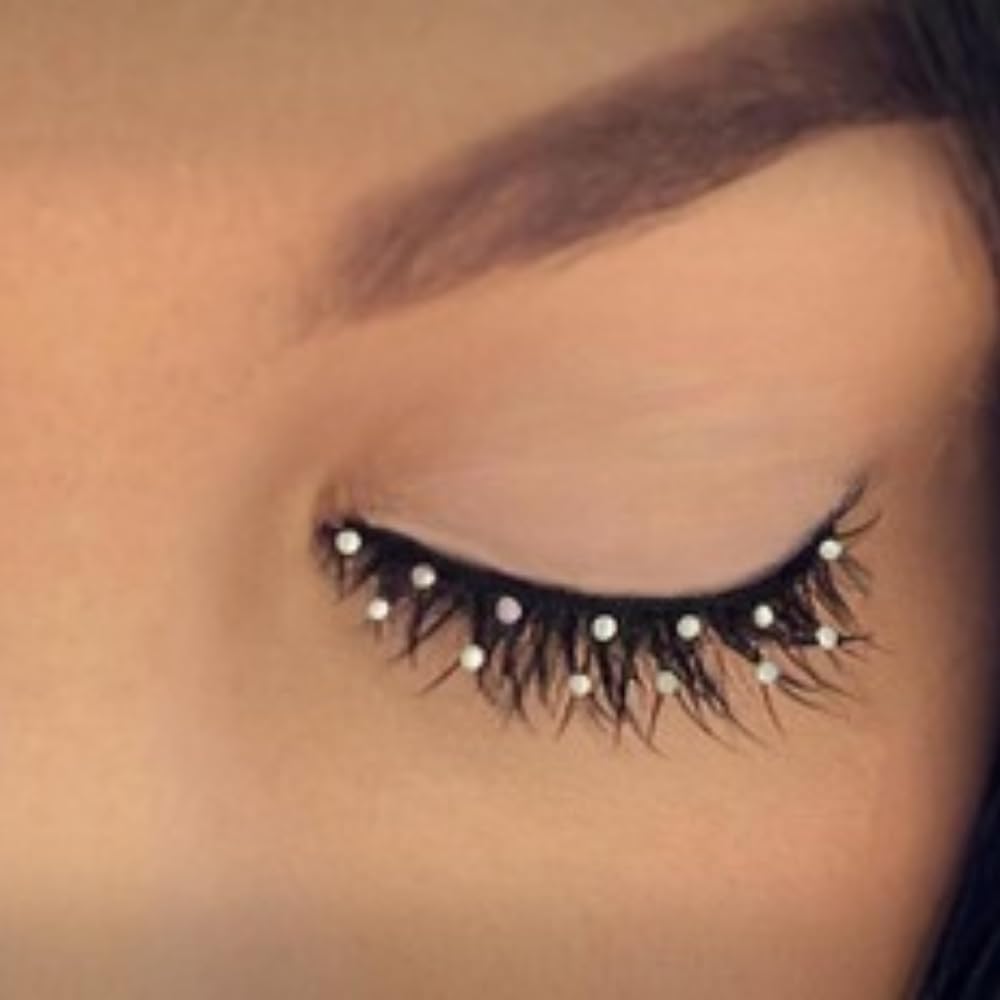 Glamorous Bejeweled Eyelashes - 4-.75" X 5" (1 Pc.) - Stunning Reusable Gemstone Lashes - Perfect for Special Occasions & Parties
