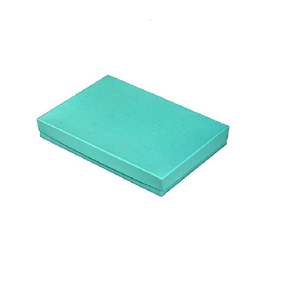 6 Pack Cotton Filled Teal Blue Robin Egg Color Cardboard Paper Jewelry Necklace Bracelets Watches Pocket Watches Gift and Retail Boxes Size 5.25 X…