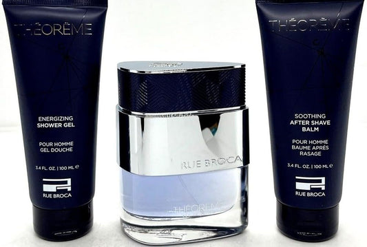 Afnan Rue Broca Theoreme Homme 3-Piece Set for Men, (3.0 Oz Eau De Parfum Spray + 3.4 Oz Body Lotion + 3.4 Oz Shower Gel)