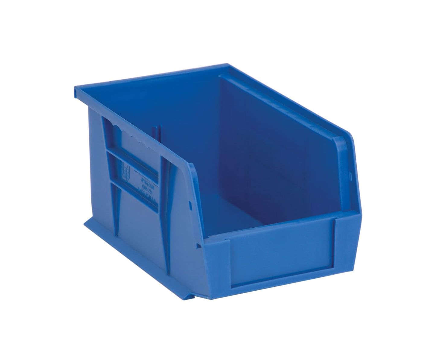 Quantum QUS221 Plastic Stackable Bin, 9-1/4 x 6 x 5 Blue - Lot of 12