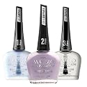 MASGLO GEL EVOLUTION Nail Polish Gel Effect, No UV/Led Lamp, Duration Up to 12 days, 3 PCs -Base, Esmalte Color, Brillo - Efecto Gel sin necesidad de Beauty & Personal Care MASGLO