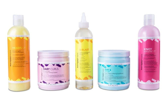 Aunt Jackie’s Kids Hair Care Bundle - 5 Full-Size Products for Easier Combing, Styling & Nourishing Hair - Made with Natural Herbal & Botanical