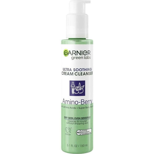Garnier Green Labs Amino-Berry Soft Gentle Facial Cream Cleanser Hydrates and Soothes Skin, 5.07 fl oz Beauty & Personal Care Garnier