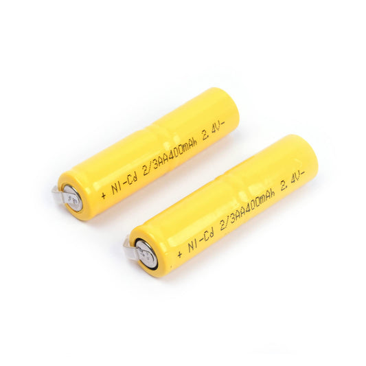 RGYDFTYGH 2.4V AA Battery 400mAh Ni-CD 2/3 AA 2.4V Rechargeable Battery with Welding Tab for Electric Shaver Razor LED Light 2/3AA 2pcs Beauty and Personal Care RGYDFTYGH