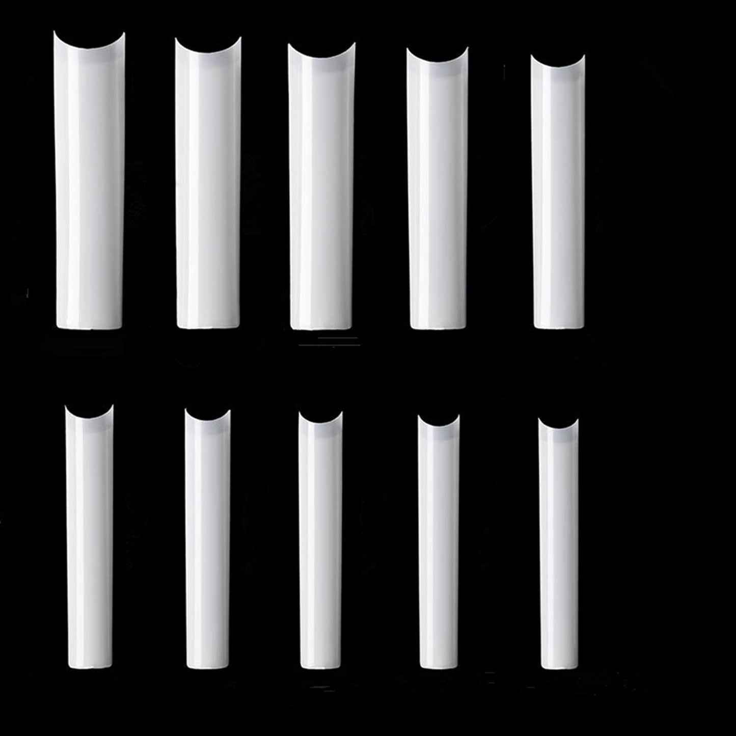 Yimart 500pcs No C Curve XXXL Square Straight False Nail Tips - Half Cover Clear Natural Extra Long Fake Nails (Skin color)