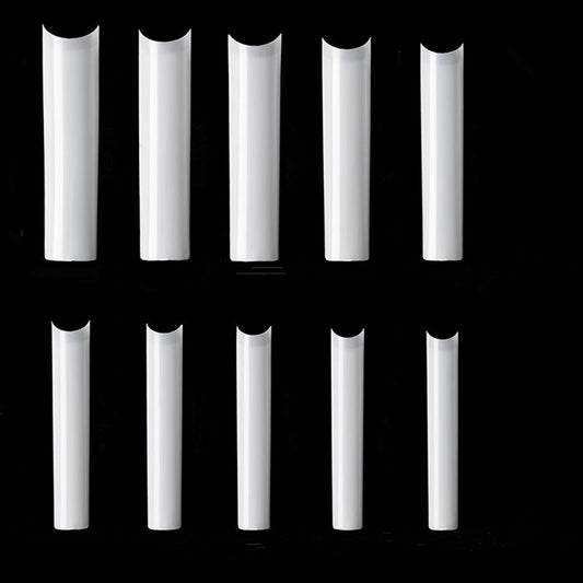 Yimart 500pcs No C Curve XXXL Square Straight False Nail Tips - Half Cover Clear Natural Extra Long Fake Nails (Skin color)