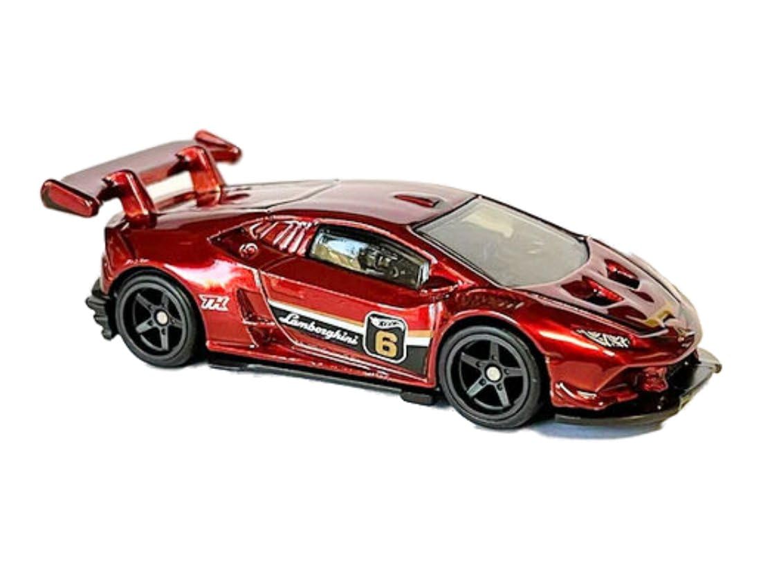 Hot Wheels Treasure Hunt Lamborghini Huracan LP 620-2 Super Trofeo, HW Exotics Series 8/10, Red Die-Cast Car, 2021 Collection
