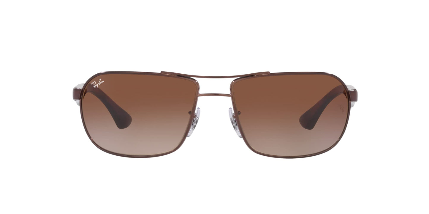 Ray-Ban RB3492 Rectangular Sunglasses, Brown/Brown Gradient, 62 mm