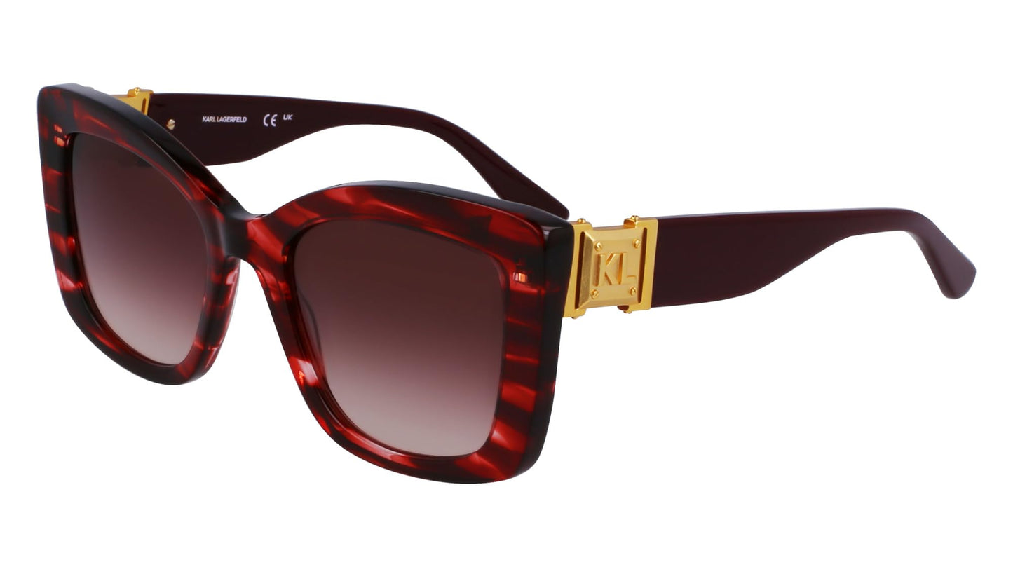 KARL LAGERFELD Women's Sunglasses KL6139S - Striped Red with Gradient Brown Lens