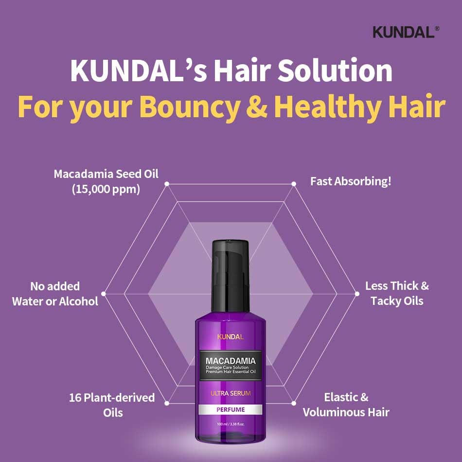 Kundal Pure Natural System, Macadamia Ultra Hair Serum, Baby Powder Scent, Only 7 Second, 100ml / 3.5 Fl Oz × 2P Set