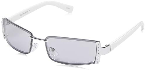 SOUTHPOLE 1022SP Slim Metal UV Protective Rectangular Sunglasses for Women. Trendy Gifts for Women, 65 mm