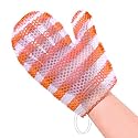 ANMONE Honeycomb Exfoliating Glove [Yellow 1Pack] TPU Honeycomb Bath Mitt,Rapid Foaming Quick Drying Unisex Face and Body Scrubs