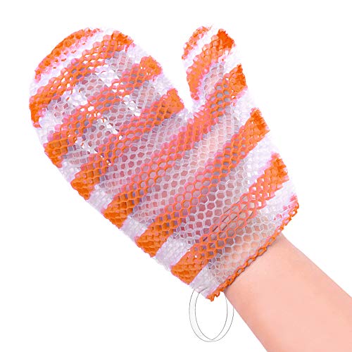 ANMONE Honeycomb Exfoliating Glove [Yellow 1Pack] TPU Honeycomb Bath Mitt,Rapid Foaming Quick Drying Unisex Face and Body Scrubs