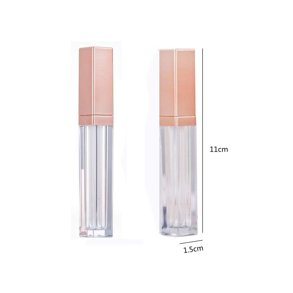 NATUWORLD 6PCS 5ml/0.17oz Empty Lip Gloss Tubes Containers with Brush Applicator and Rose Gold Lid Lip Balm Bottle Pipe Containers for DIY Lipstick