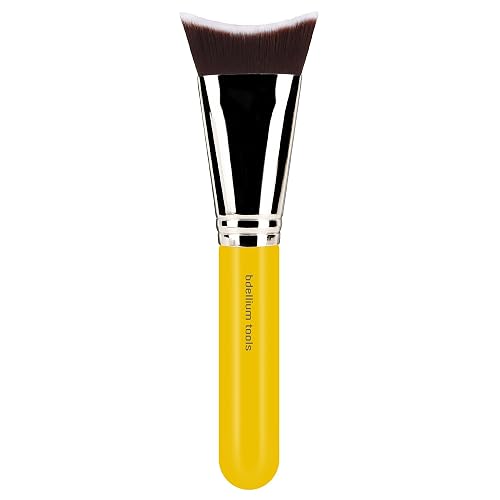 Bdellium Tools Professional Makeup Brush - Studio Series 989 Inverted Face Blending - With Soft Synthetic Fibers, For Blending (Yellow, 1pc)