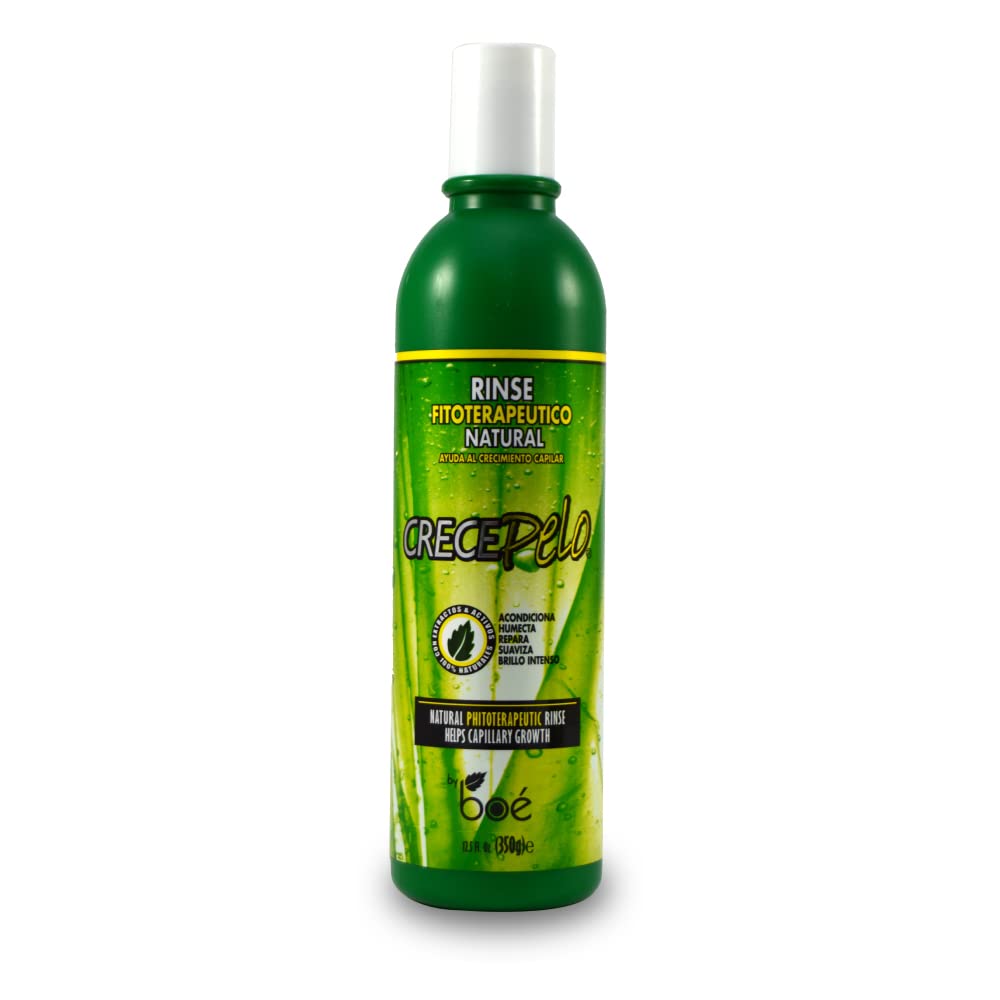Crece Pelo Natural Hair Growth Duo - Phytotherapeutic Shampoo & Rinse Combo Set - Boosts Growth, Strength & Shine - Plant-Based Formula