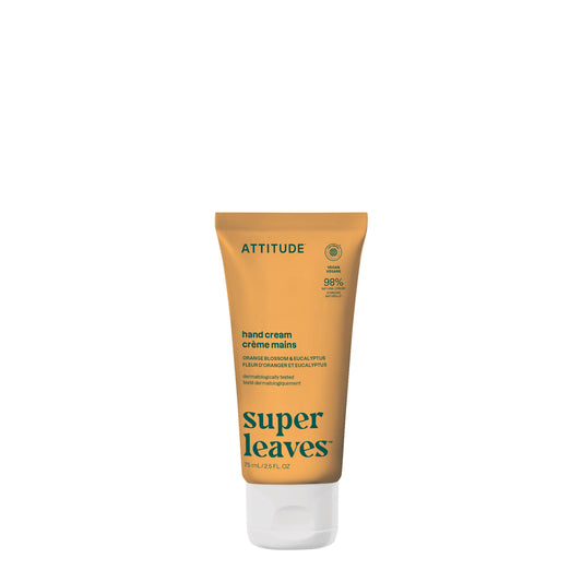 ATTITUDE Hand Cream, EWG Verified, Plant and Mineral-Based, Vegan Personal Care Products, Orange Blossom & Eucalyptus Scent, 2.5 Fl Oz