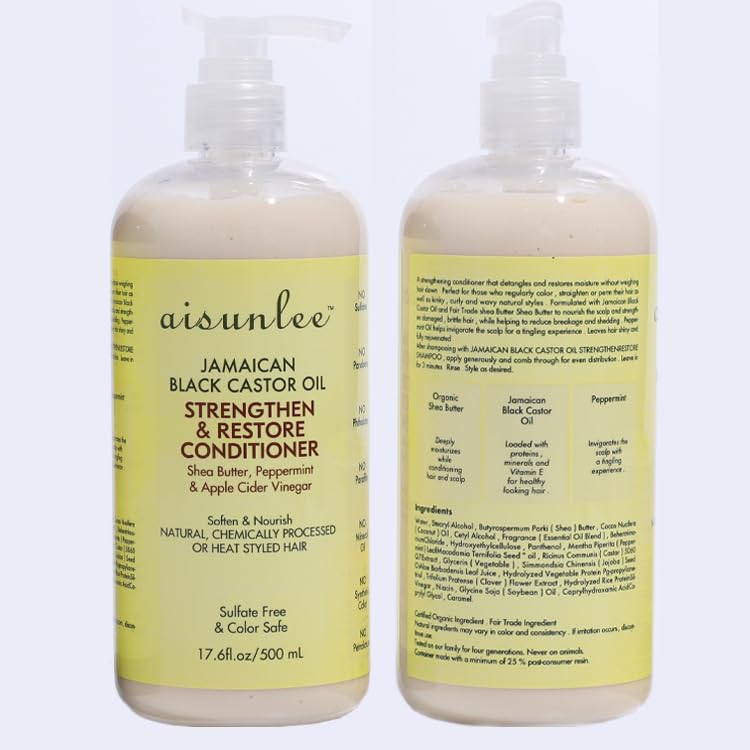 Premium Jamaican Black Castor Oil 4-in-1 Hair Repair Set - Sulfate-Free Shampoo, Conditioner, Leave-In & Serum - Deep Moisture & Strength for Curly