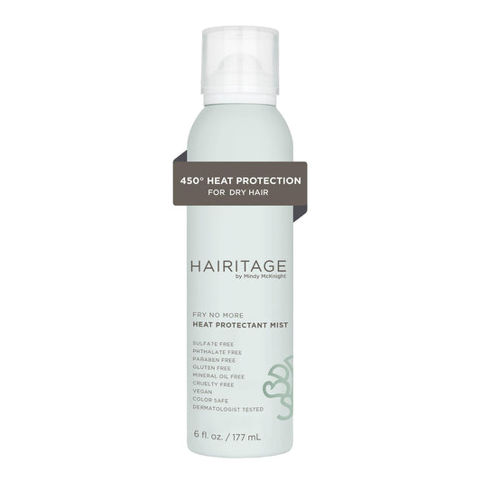 Hairitage Argan Oil Heat Protectant Spray for Dry Hair and Re-Heat Styling - Hydrating and Conditioning Formula - Argan Oil + Rice Protein - Protects Beauty & Personal Care Hairitage