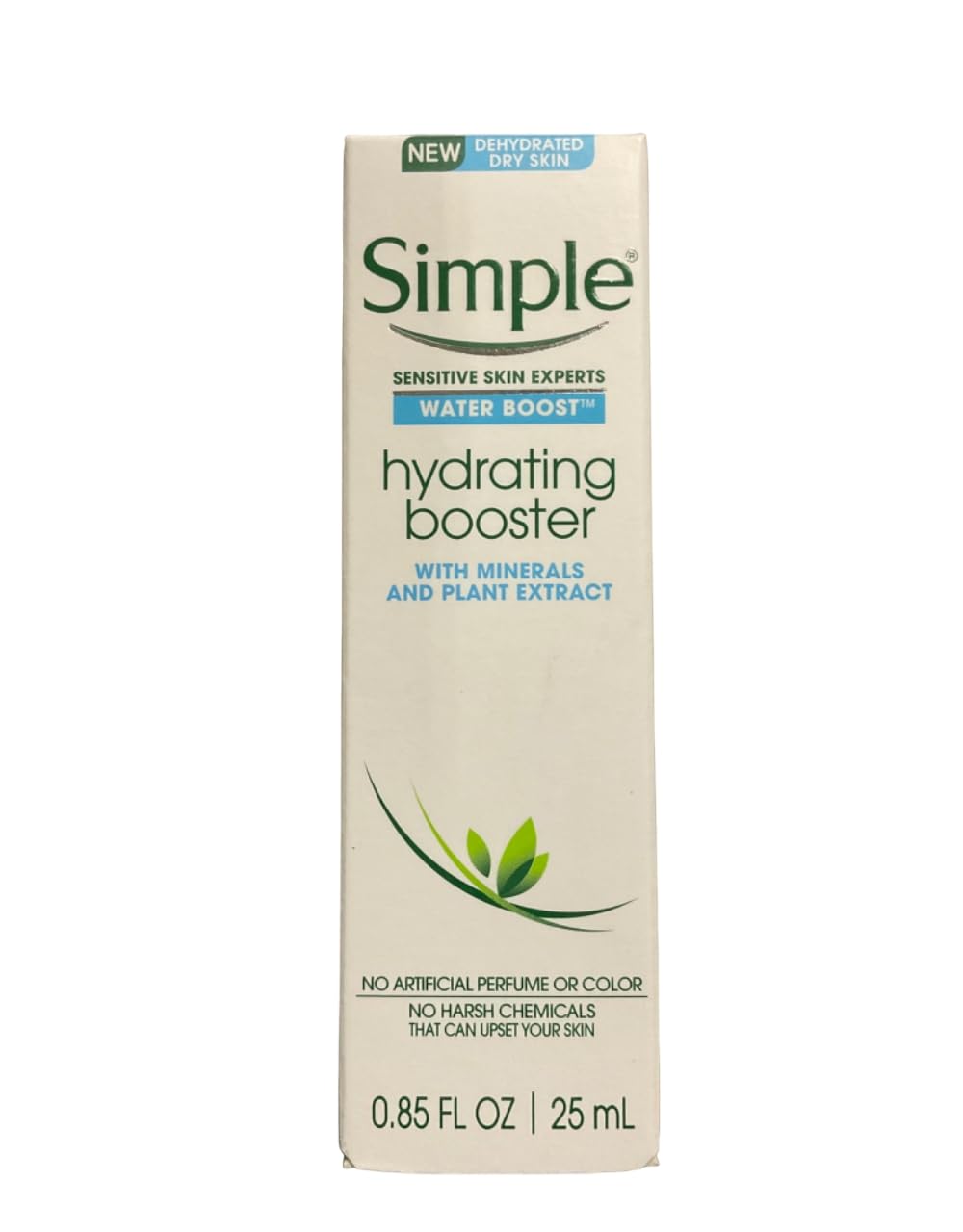 Simple Water Boost Hydrating Booster, Dry Sensitive Skin, 0.85 fl oz (Pack of 2)