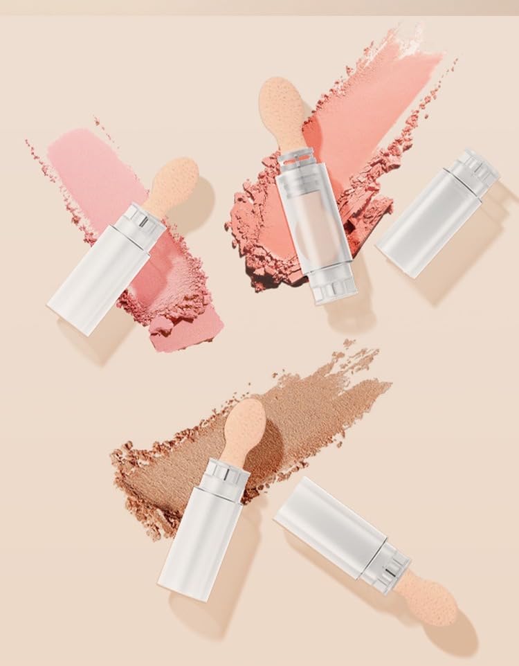 Calyuna Dual-Ended Cream Eyeshadow Stick with Blending Sponge, Matte & Shimmer, Waterproof, Long Lasting, 5 Sections, 2 Pack