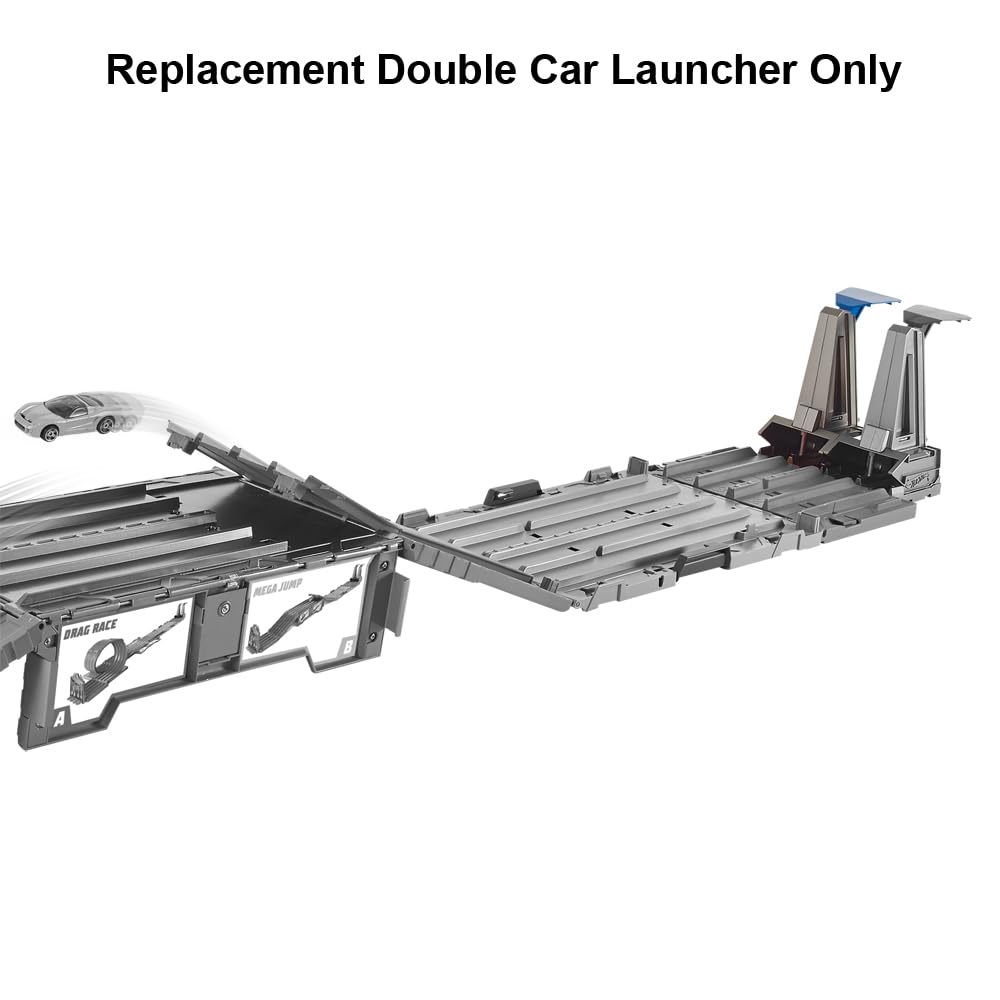 Hot Wheels Replacement Part Race Crate Playset for Die-Cast Vehicles - GKT87 ~ Replacement Gray and Blue Double Car Launcher