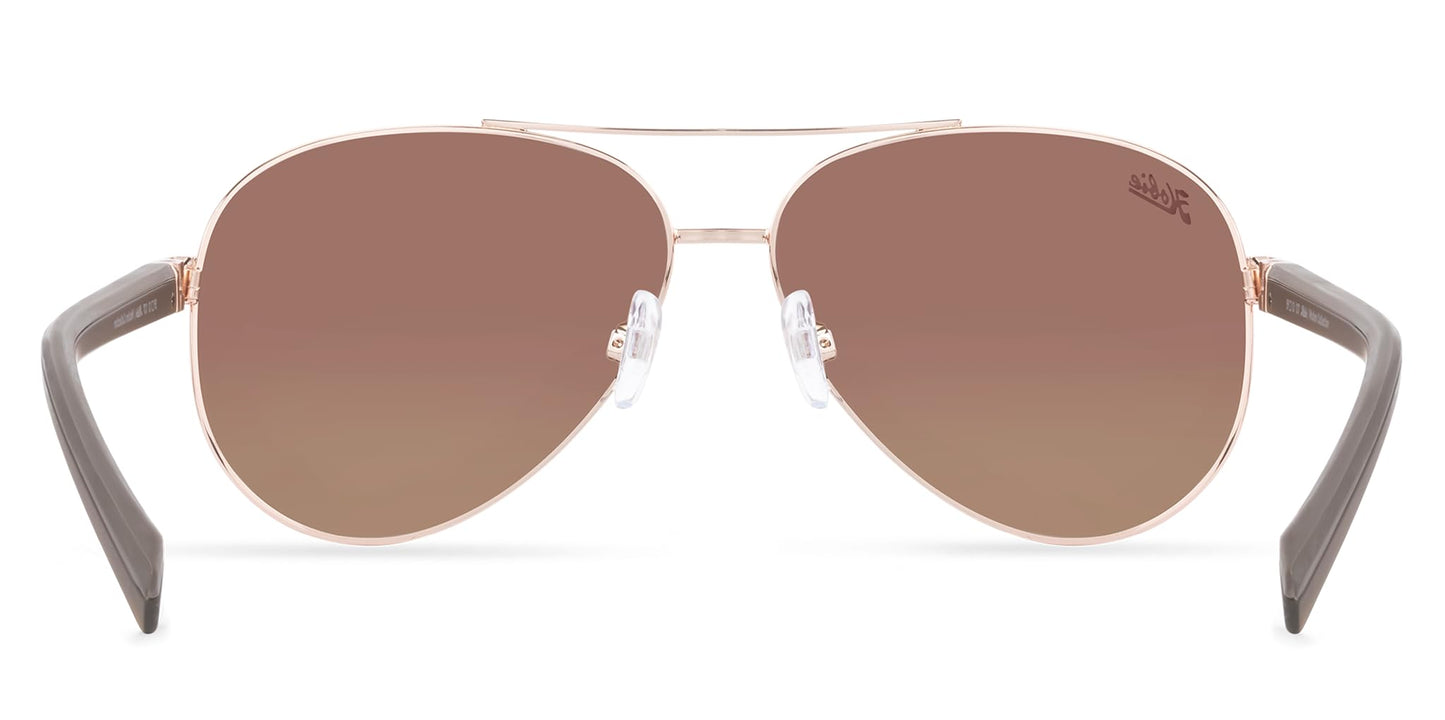 Hobie Broad Polarized Sunglasses for Men and Women - UV Protection, Stainless Steel Frame, Rx Ready, Sunglasses Womens & Mens, 59 mm - Shiny Gold