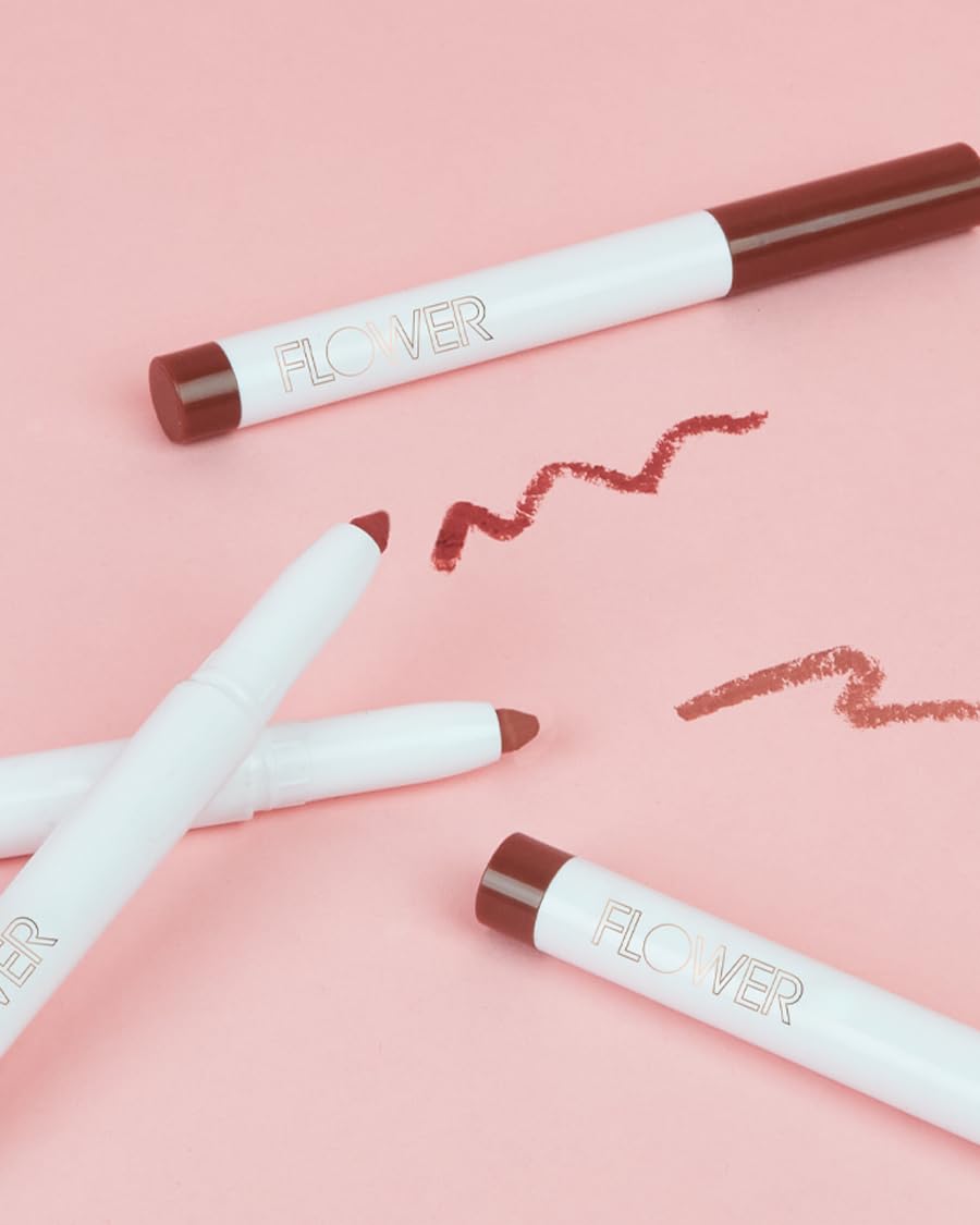 FLOWER BEAUTY By Drew Barrymore Scribble Stick Lip Liner + Eyeliner - Smooth Application + Blendable - 2-in-1 Lip + Eye Liner (Plumsicle) Beauty & Personal Care FLOWER