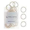 Heliums Small Hair Ties - Light Blonde - No Damage Mini 1 Inch Reusable 2mm Elastics for Thin Hair and Kids, Neutral Ponytail Holders - 48 Count