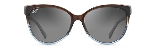 Maui Jim Women's 'Olu'Olu Polarized Cat Eye Sunglasses, Trans Dark Chocolate w/Blue/Neutral Grey, Medium