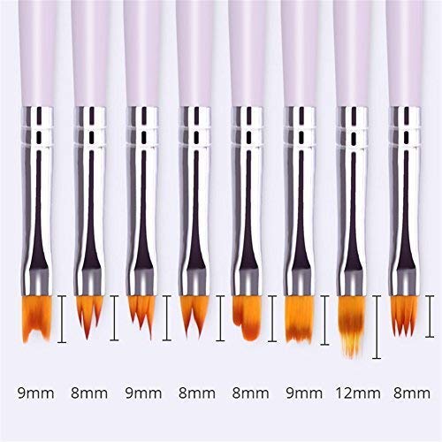 8 Pcs Premium Nail Brush Pens with Wooden Handle - UV Gel Art Gradient & Flower Design Tools for Professional Manicure, Perfect Valentine’s Gift