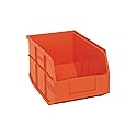 Quantum Storage K-SSB423OR-4 4-Pack Stackable Plastic Shelf Bin, 12" x 8-1/4" x 7", Orange