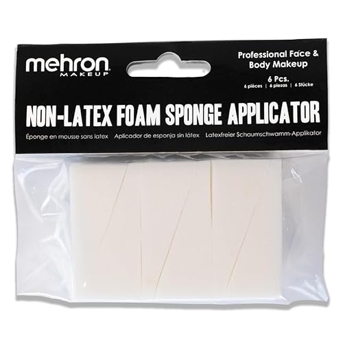 Mehron Makeup Non-Latex Triangular Foam Makeup Sponge Wedge| Professional Special Effects Applicator, Face & Body Paint, & Beauty Sponges (6 Pack)